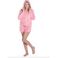 Ladies' Coral Velvet Plush Hoodie & Shorts (Pink)